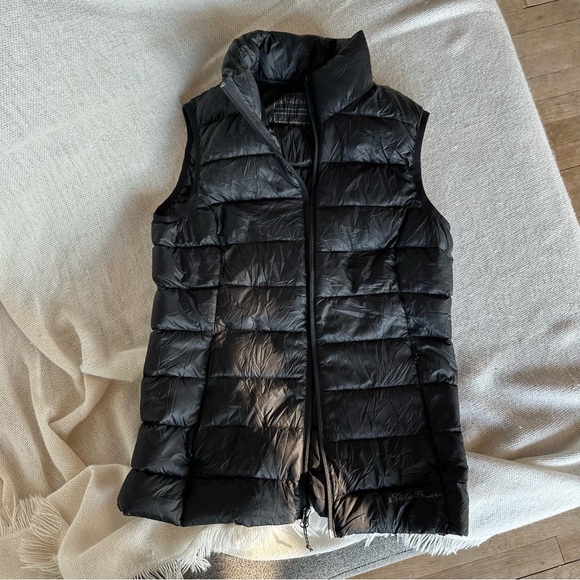 Eddie Bauer Black Quilted Down Vest - Picture 4 of 8